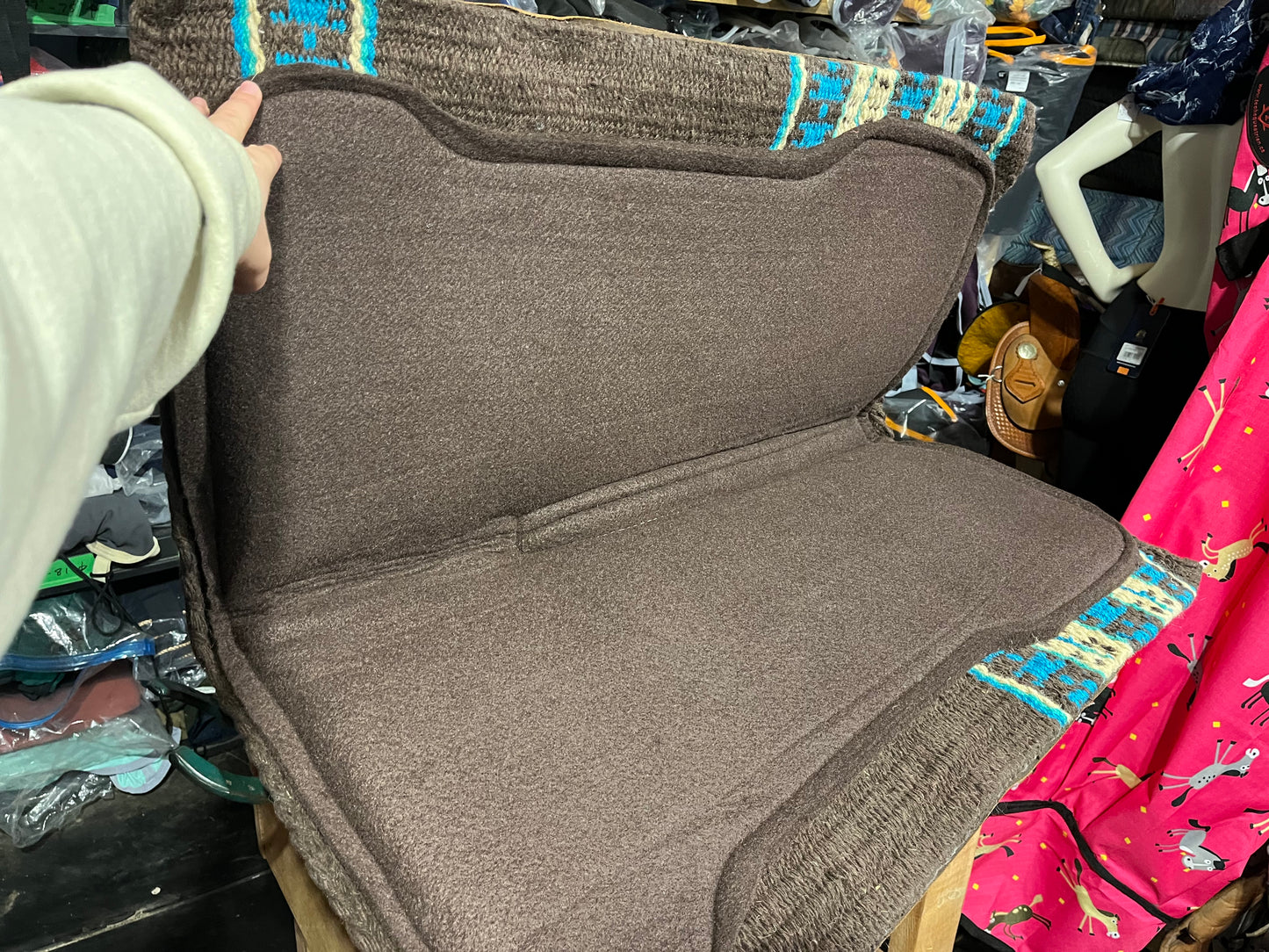 Wool top saddle pad