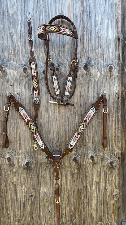 Beaded browband tack set