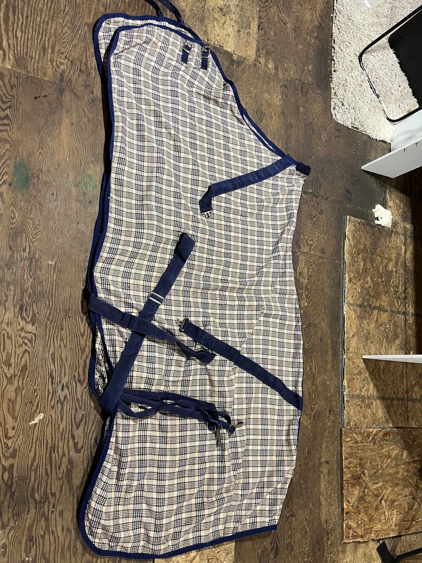 64” plaid stable sheet