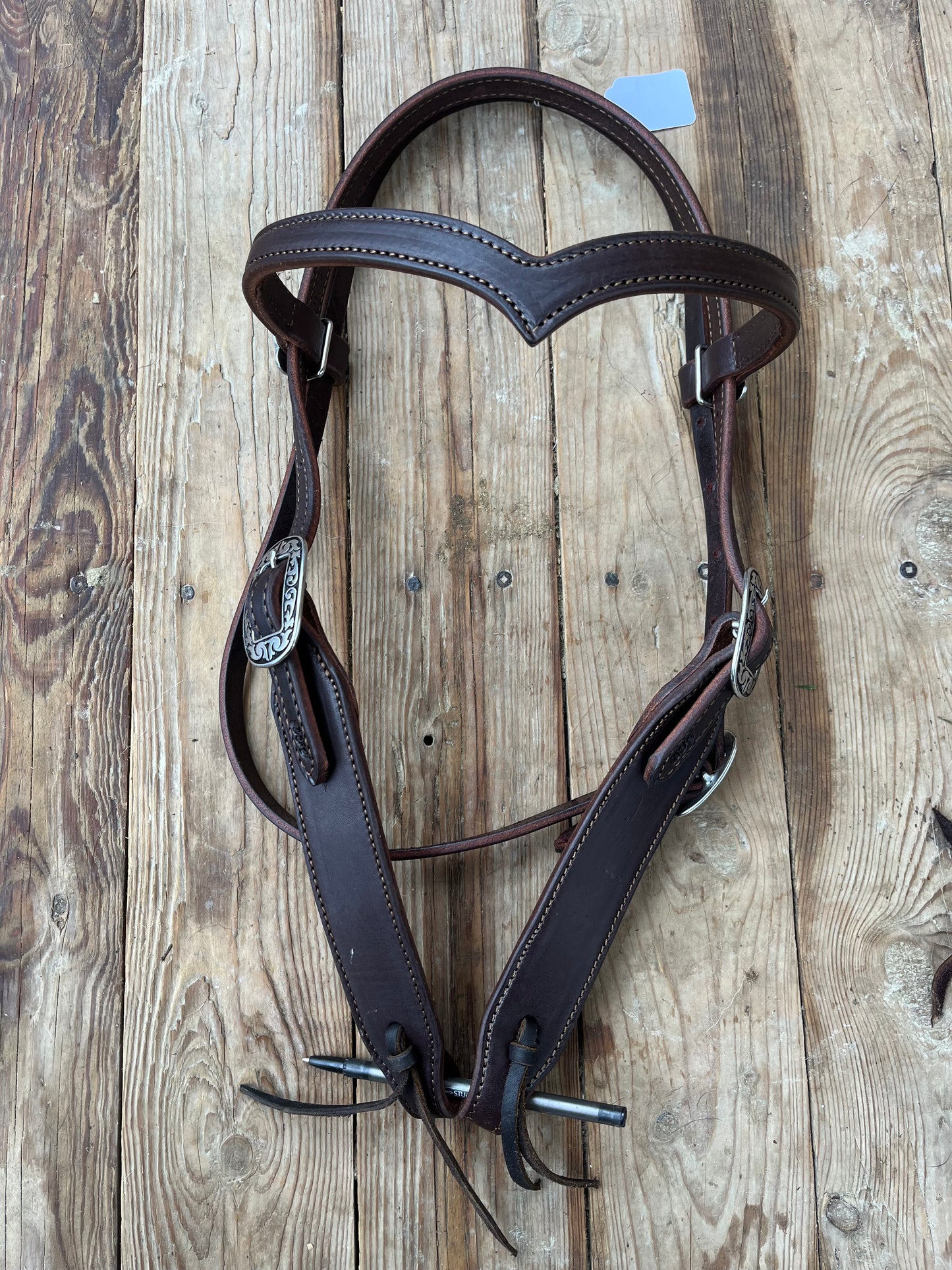 V browband supple leather headstall j watt hardware tie ends