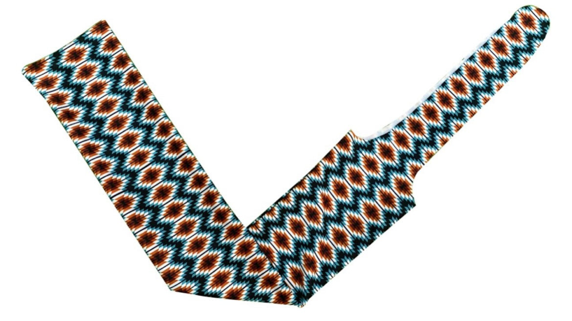 Turquoise orange Aztec tail bag