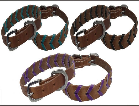 Braided coloured dog collars