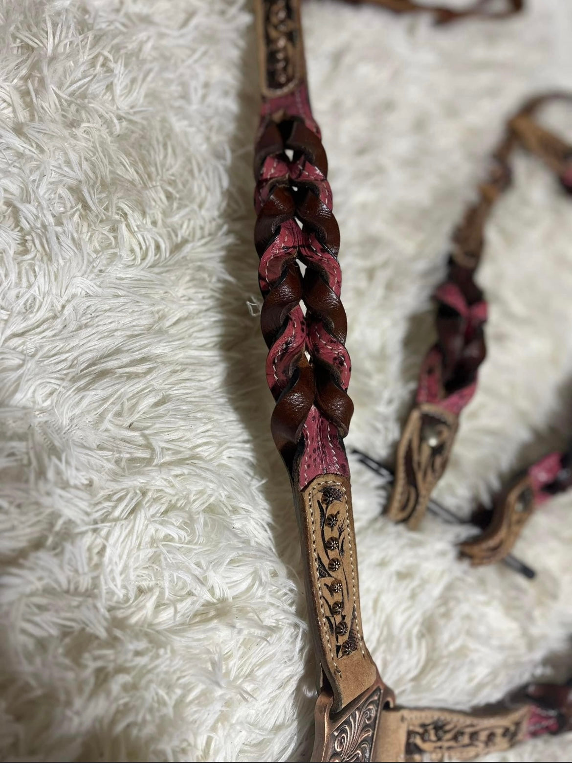 Miracle braid pink braided tack set