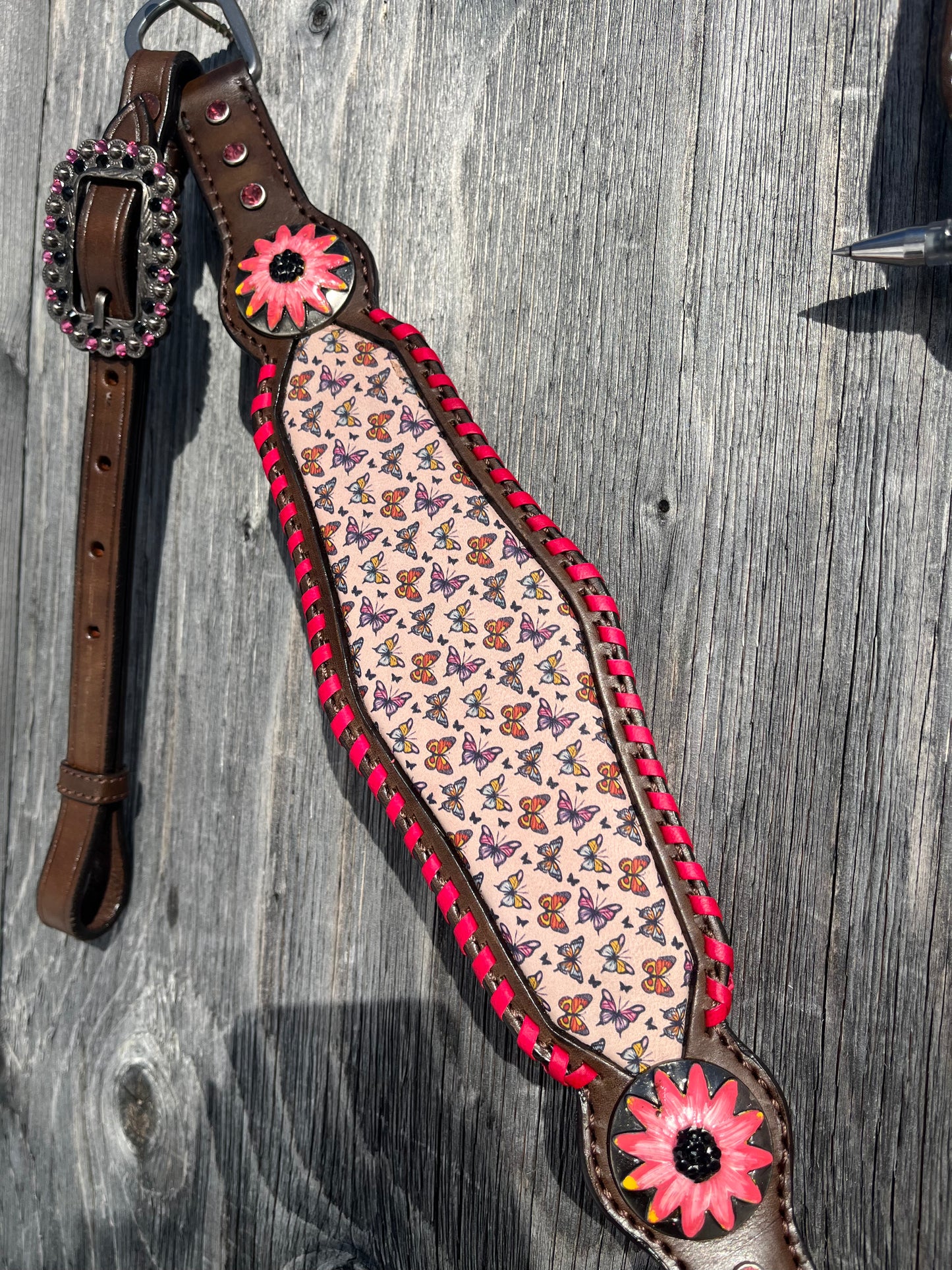 Unique butterfly and pink tack set