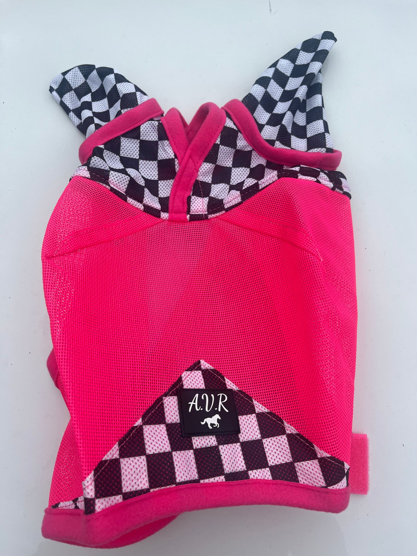 Pink Fast Lane Durable Mesh Fly mask with ears