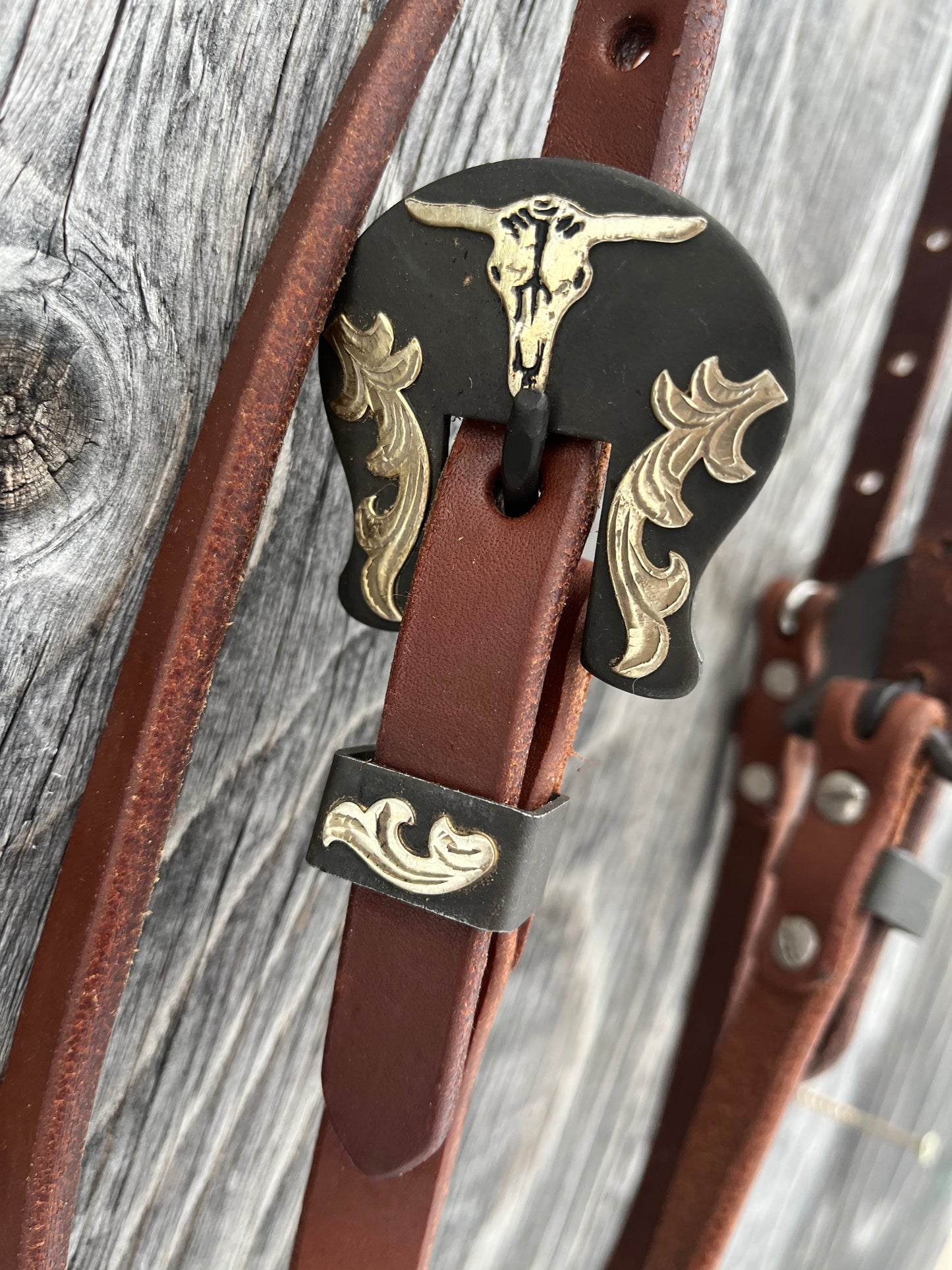 Heritage skull browband headstall