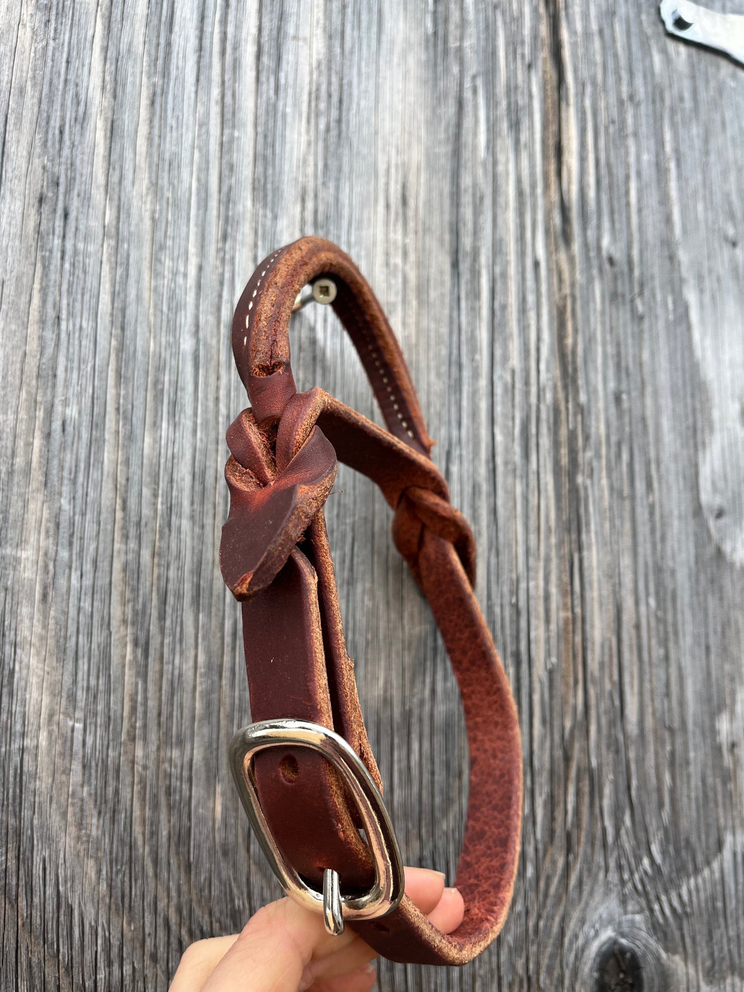Harness leather grab strap/ night latch