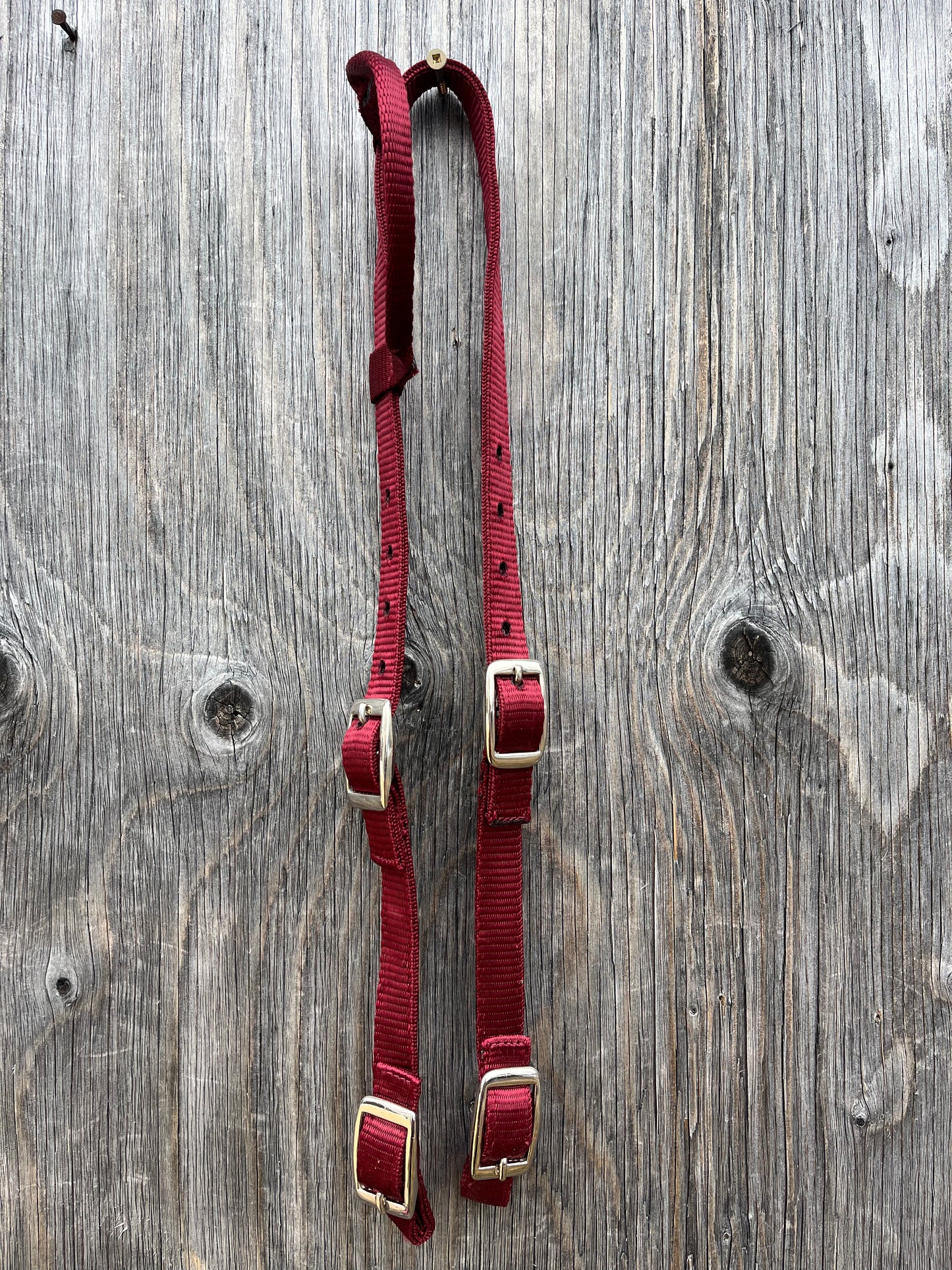 Burgundy quick change nylon one ear headstall