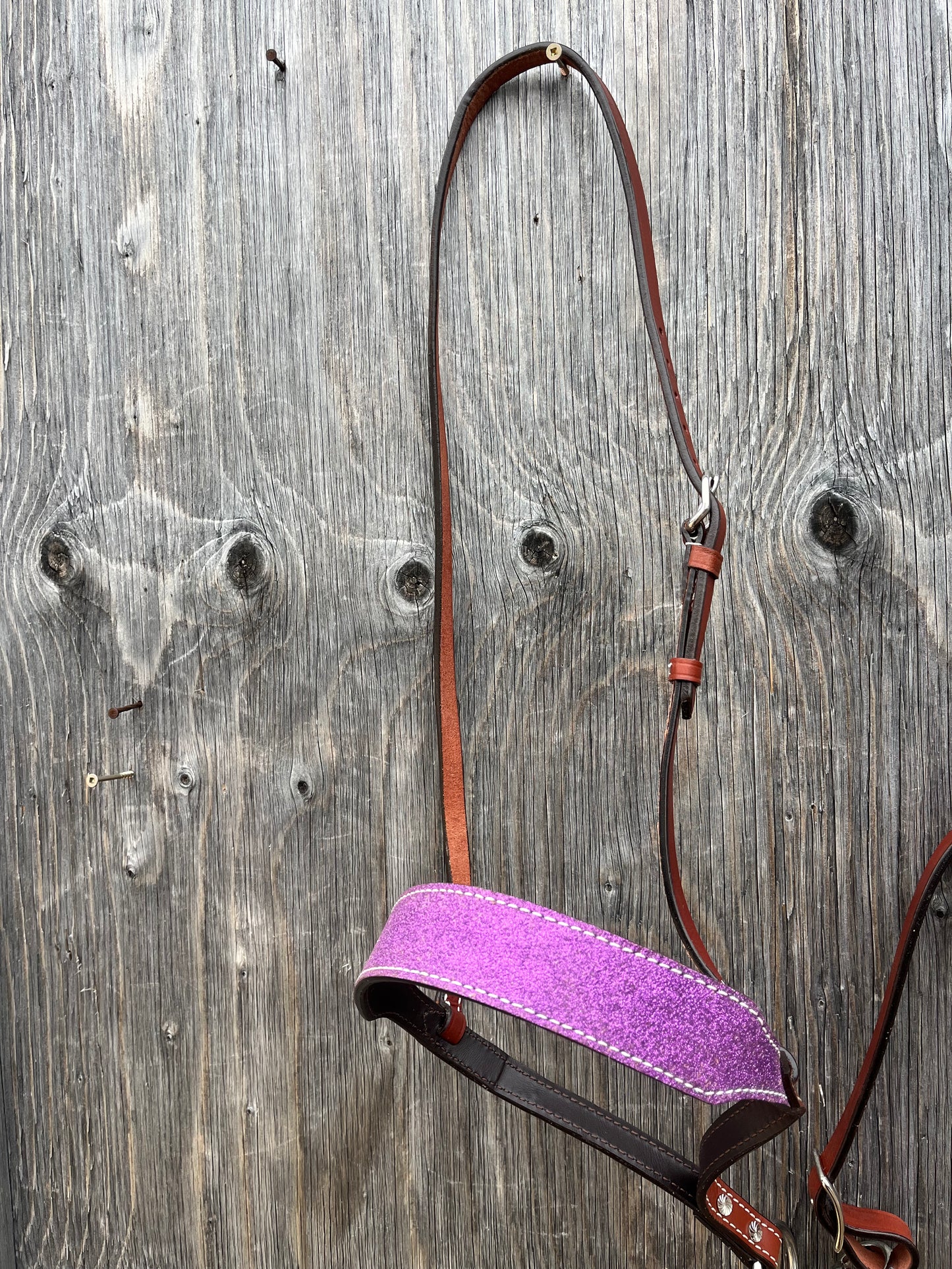 Purple glitter now and and tie down set