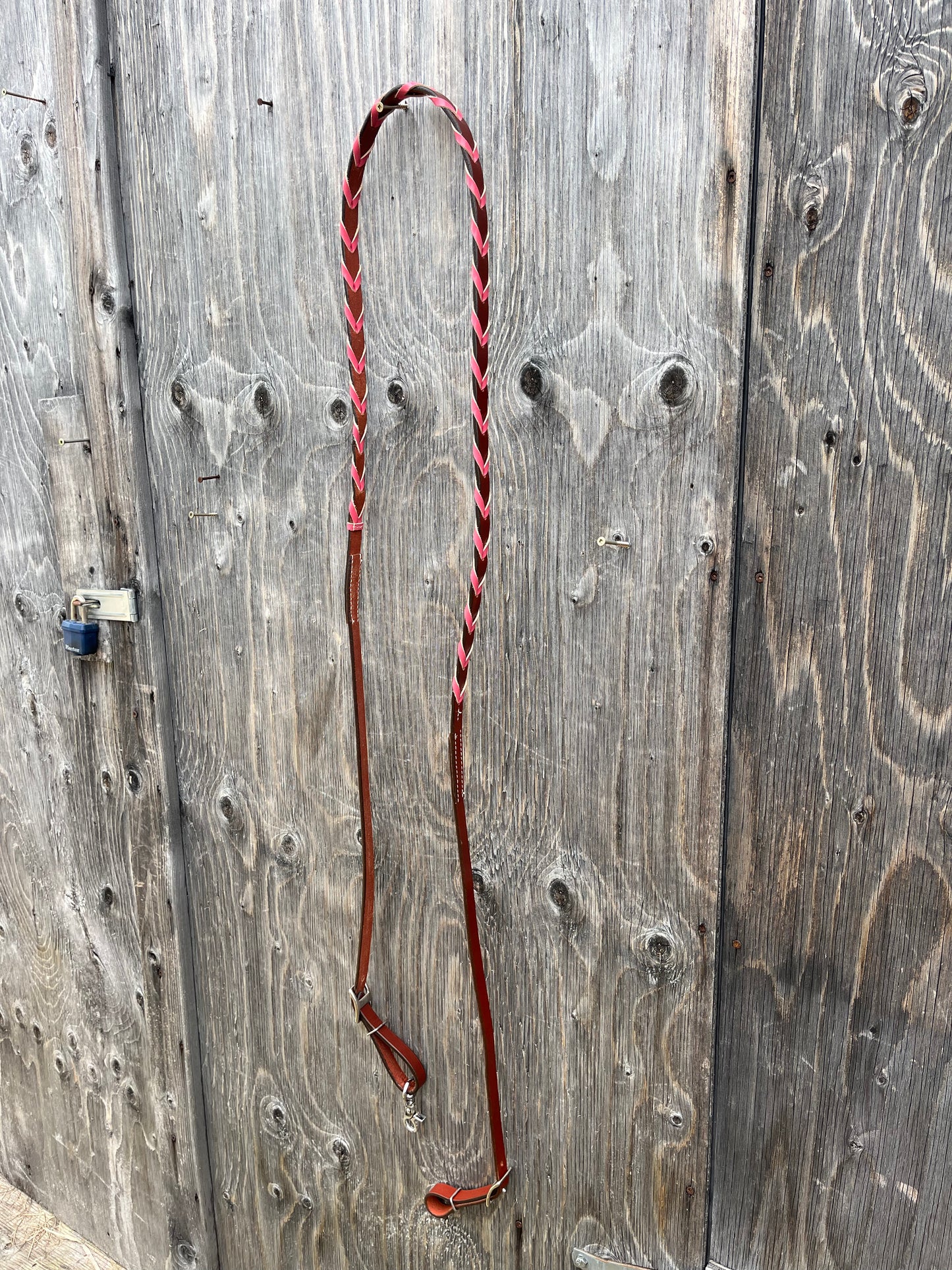 Laced colored barrel reins
