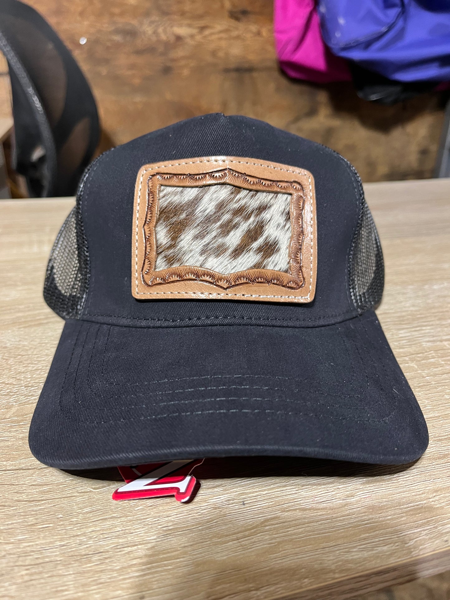 Cowhide ponytail ball caps