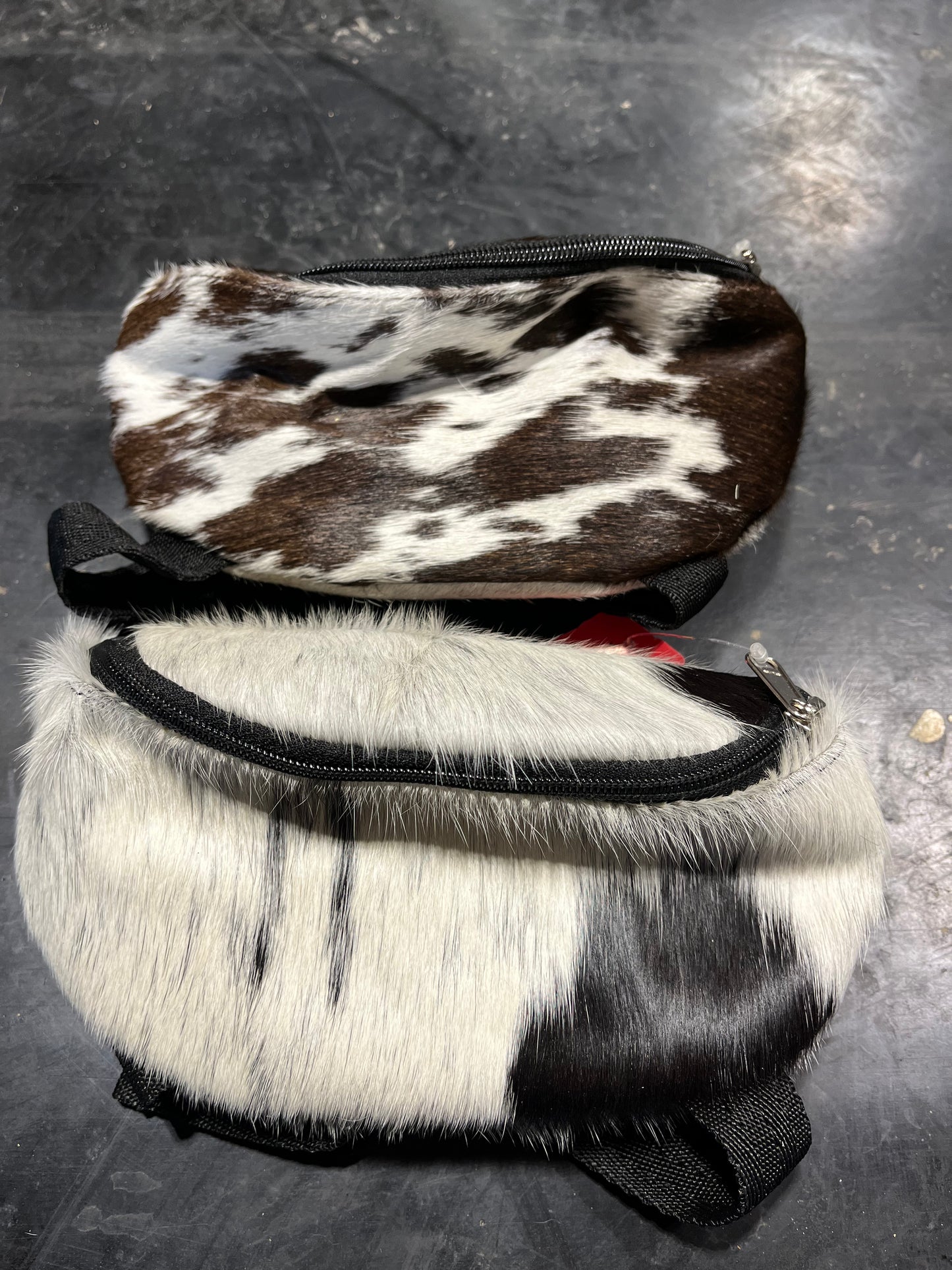 Hair on cowhide saddle sacs cowhide will vary