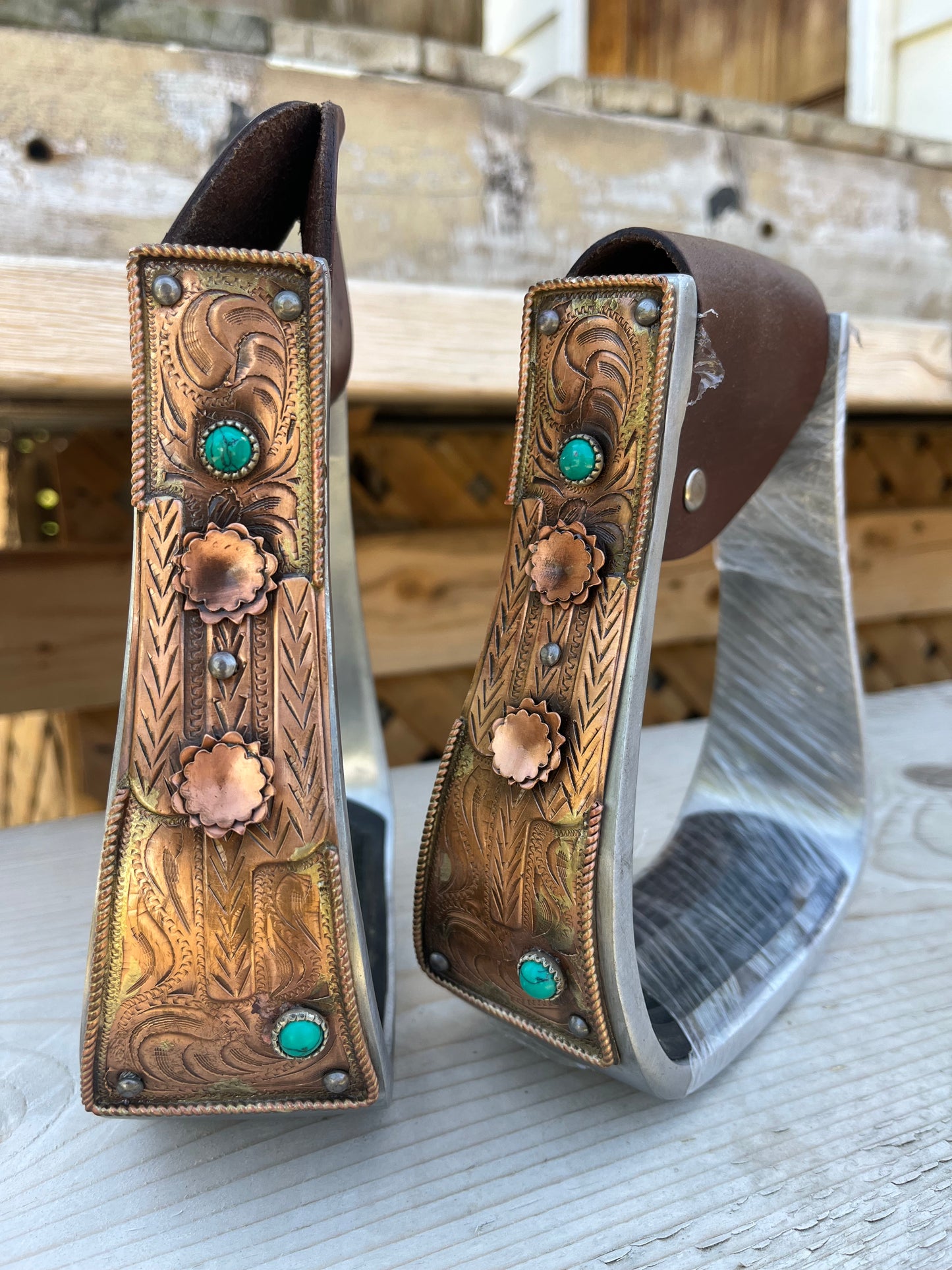 Copper engraved barrel stirrups