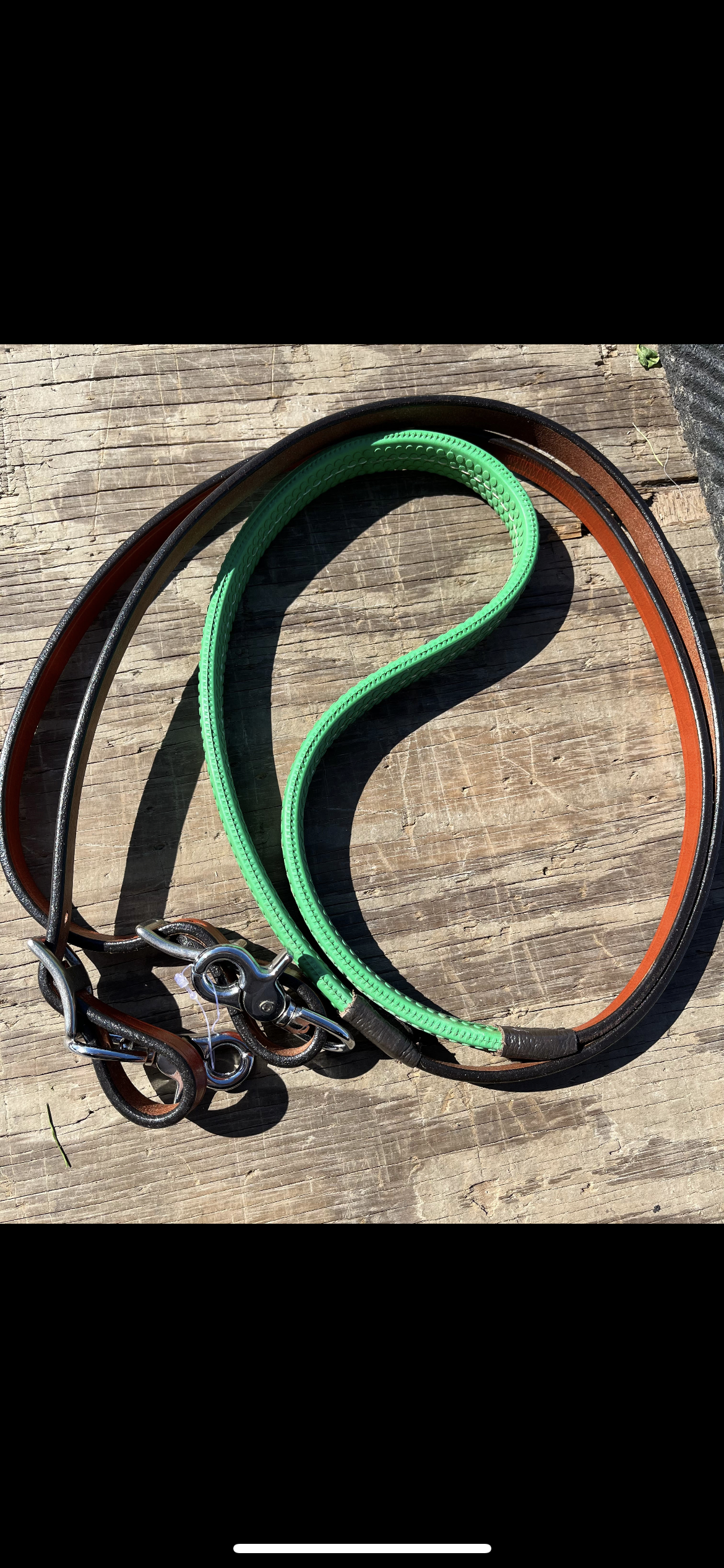 Rubber barrel reins with snaps