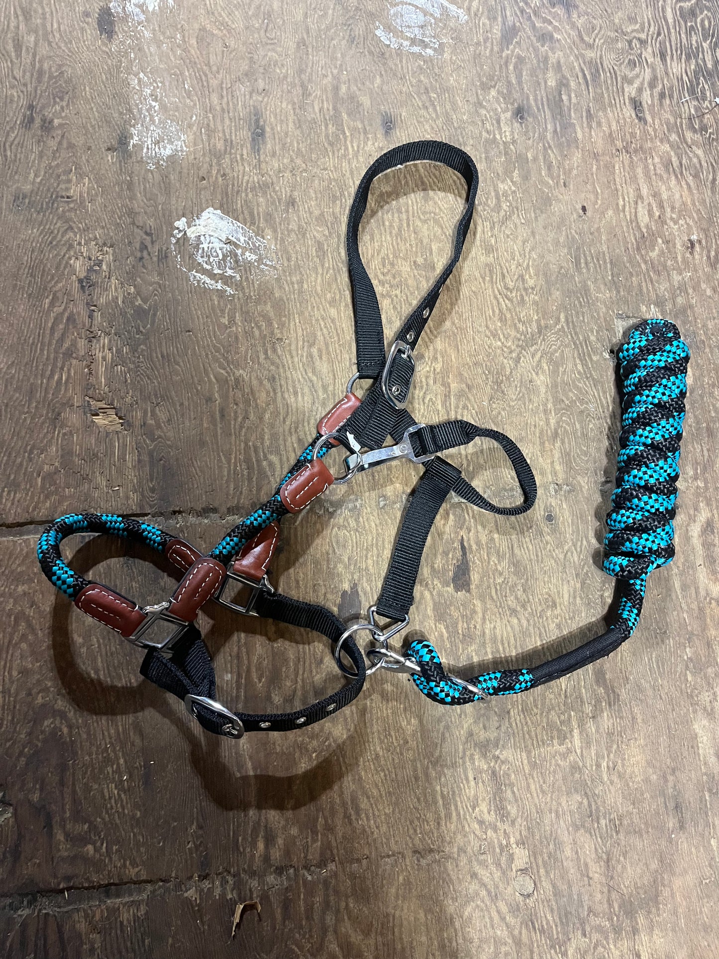 Teal rolled halter