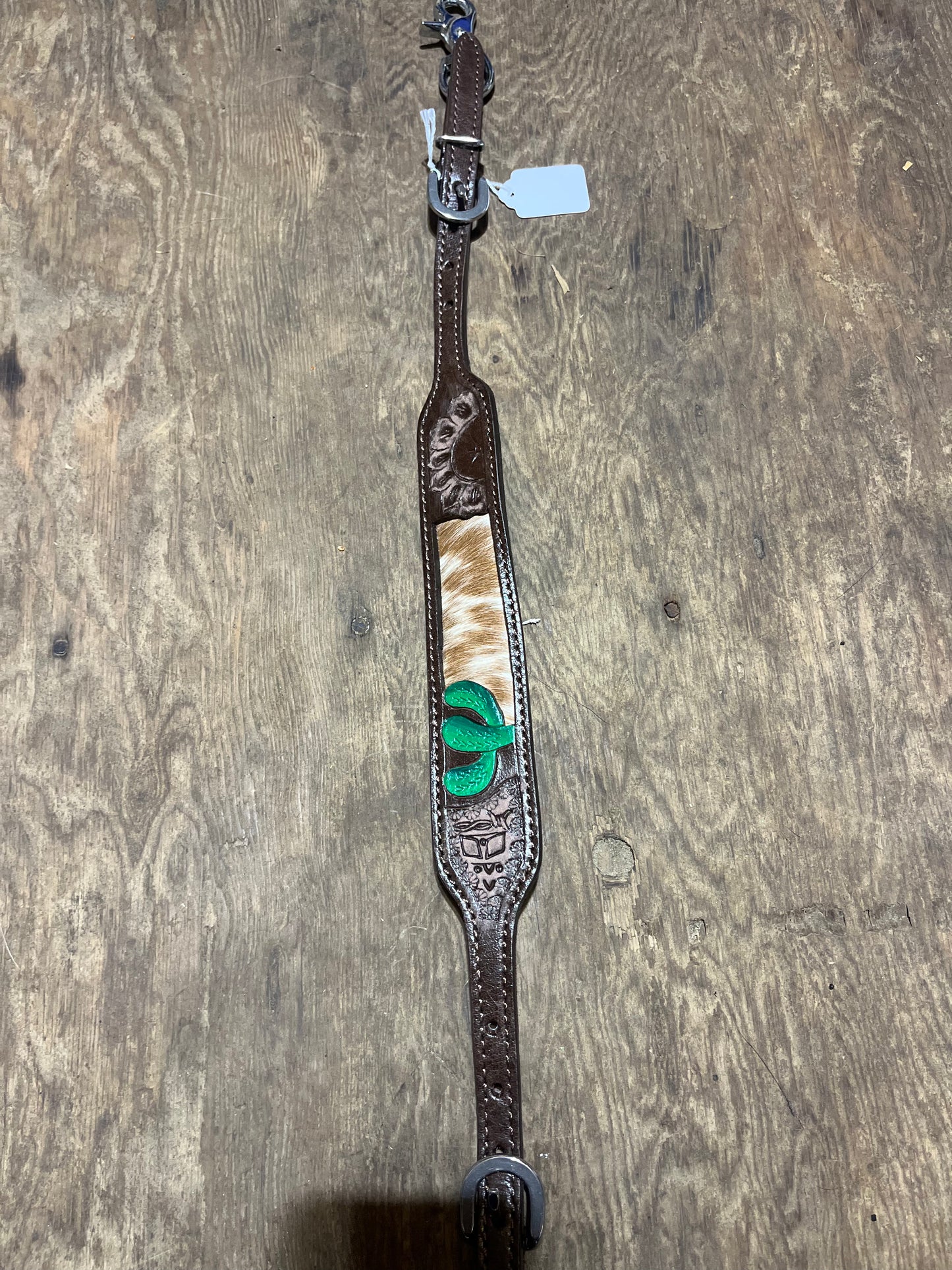 Cactus cowhide wither strap