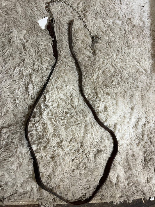 Leather lead with chain