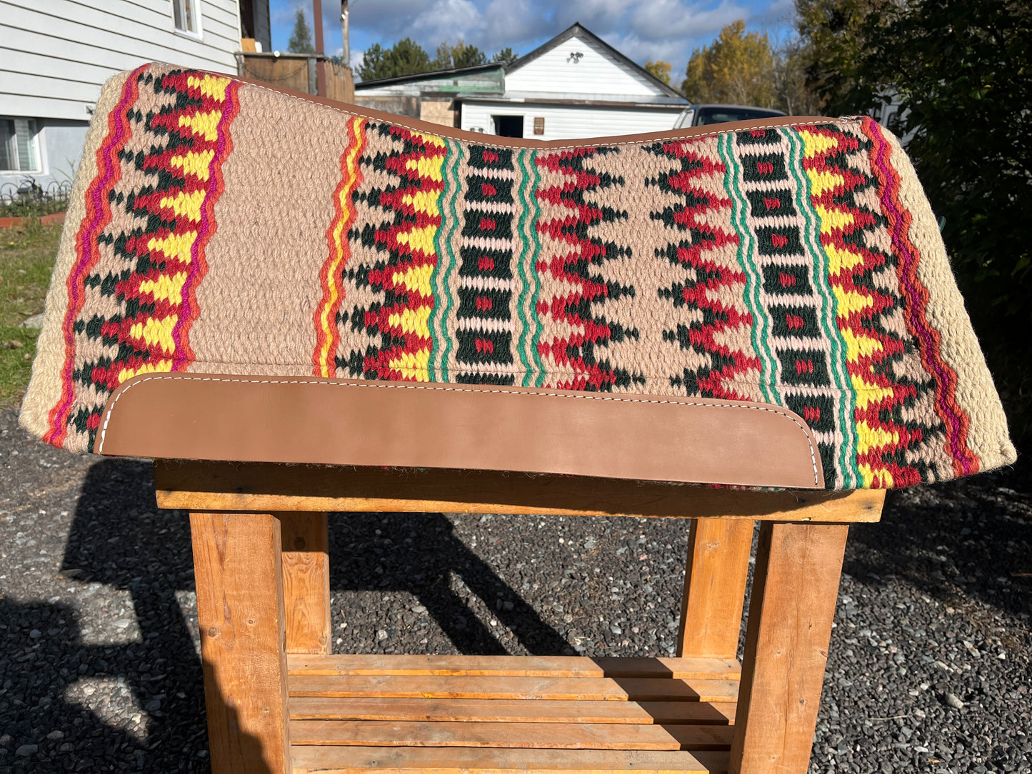 Wool top saddle pad