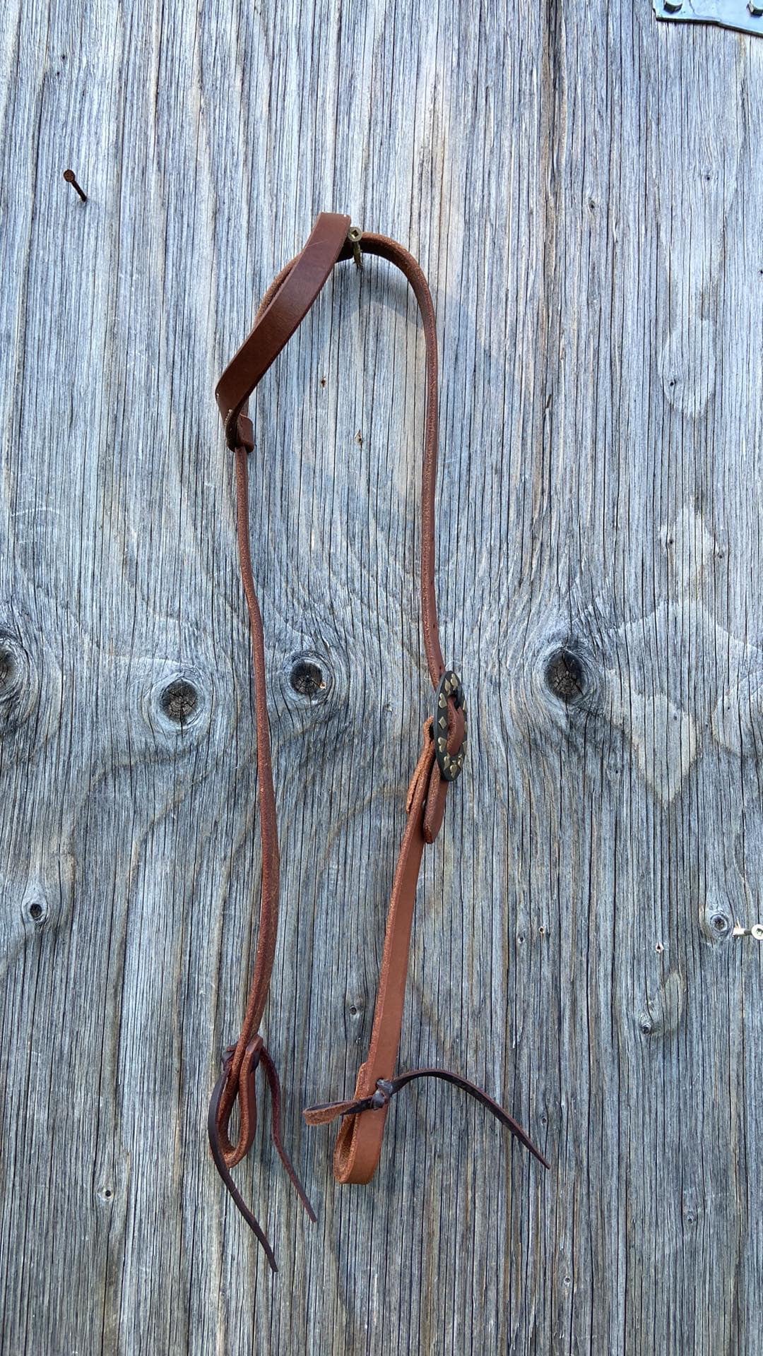 Gambler oiled harness leather one ear headstall