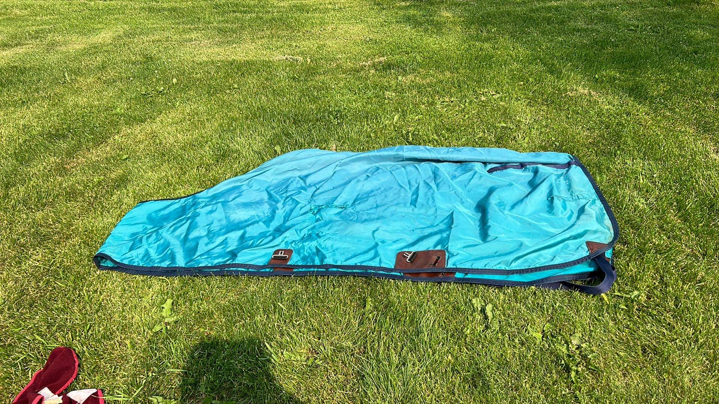 76” teal stable sheet
