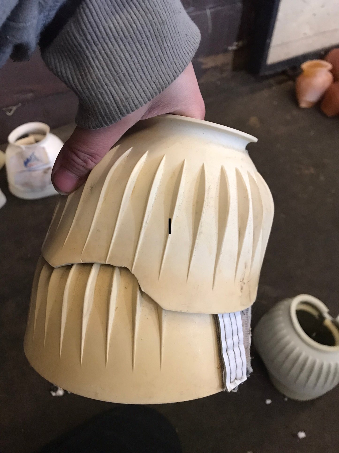 Large ribbed Velcro bell boots