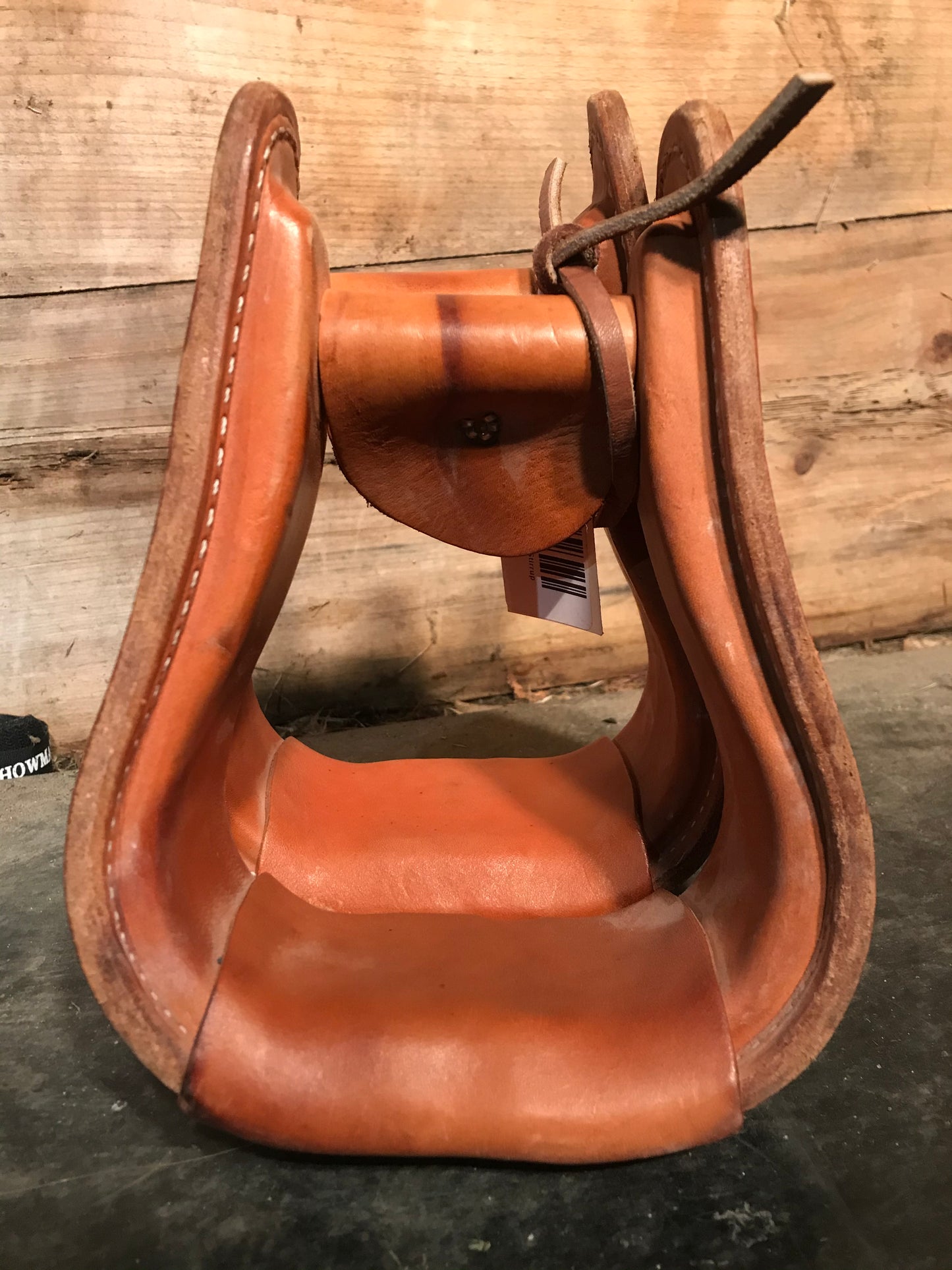 Leather wrapped 3” bell stirrups hi