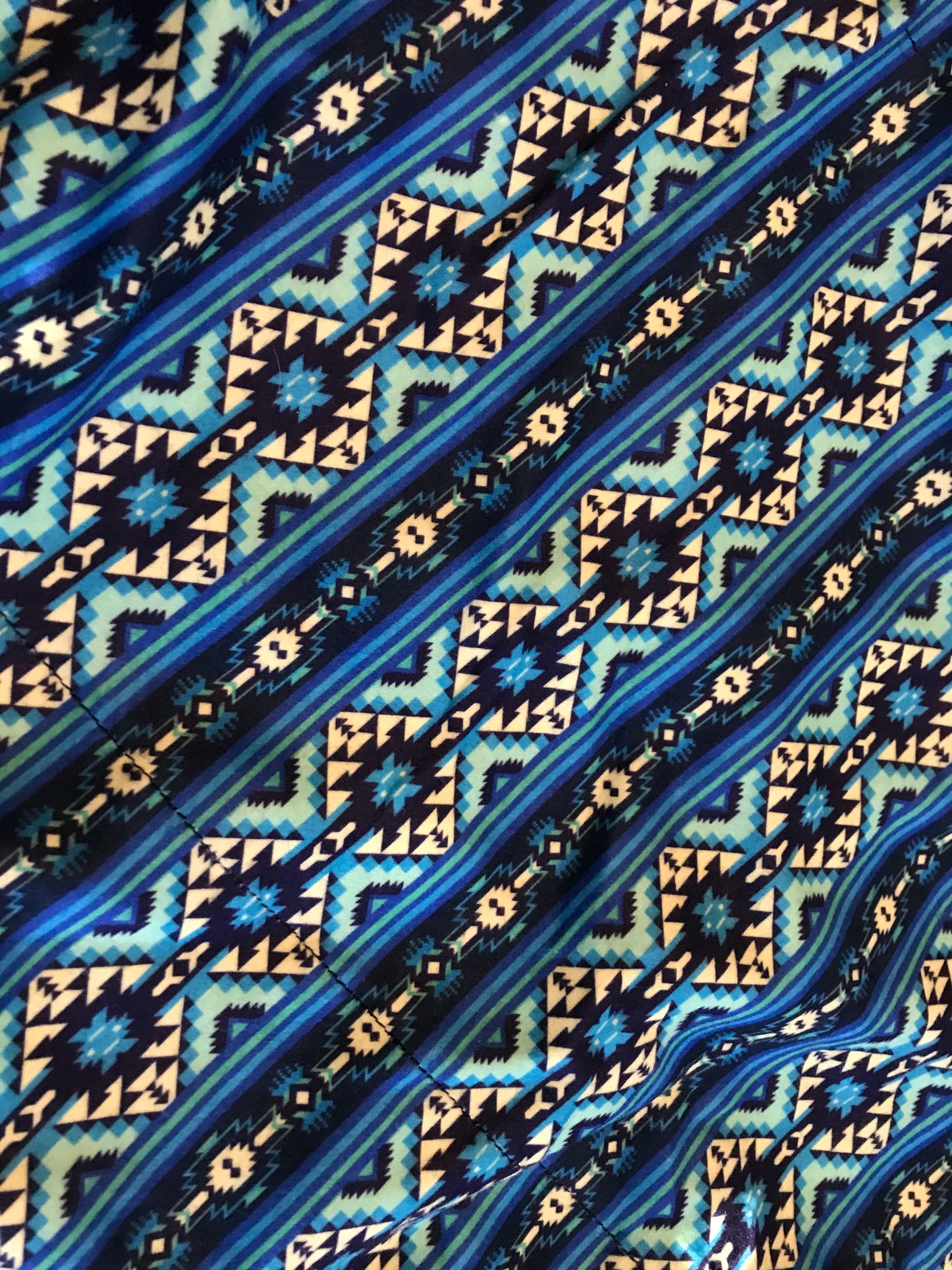 78” Aztec Print fleece cooler-blue