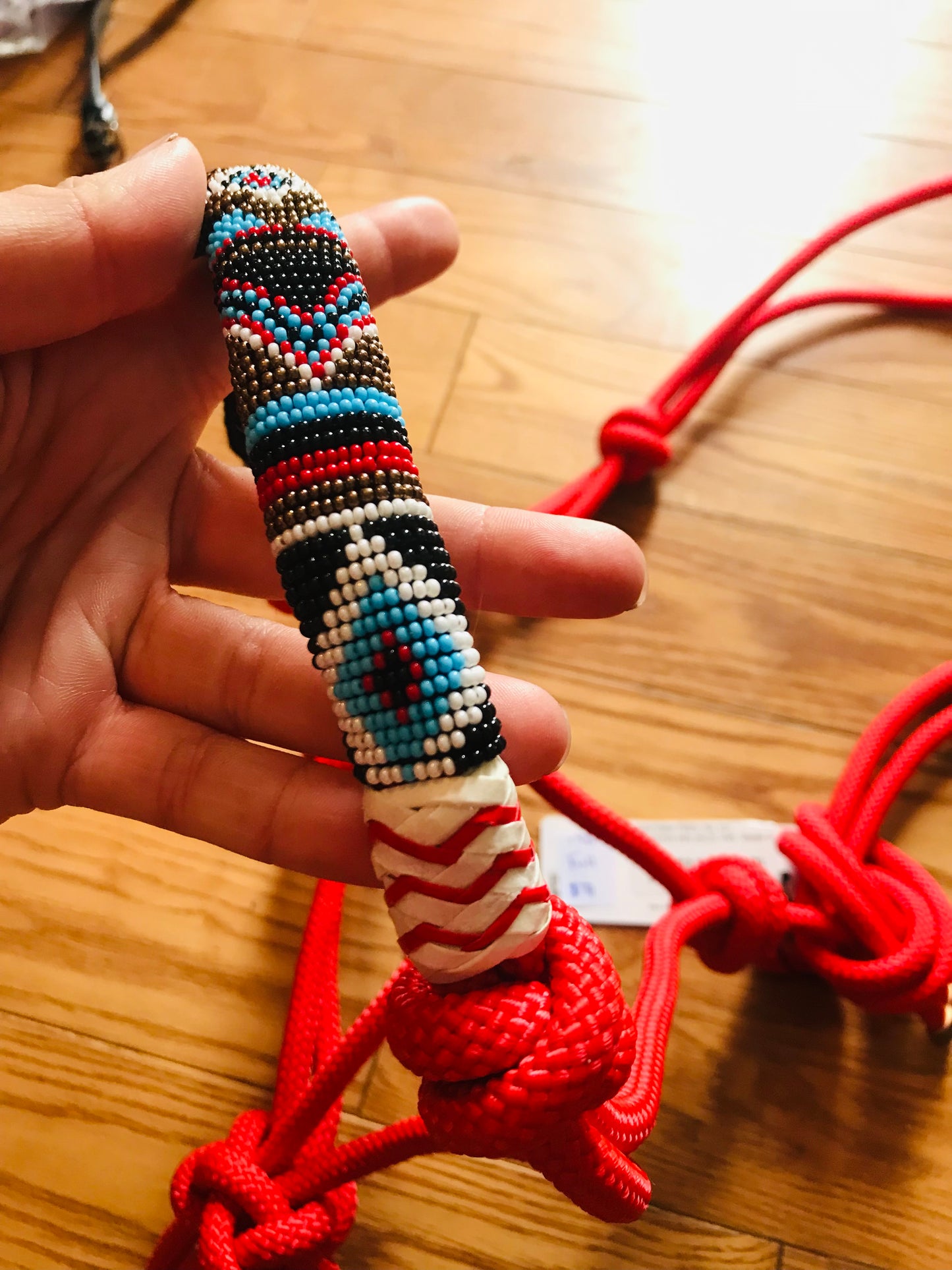 Beaded full size rope halter