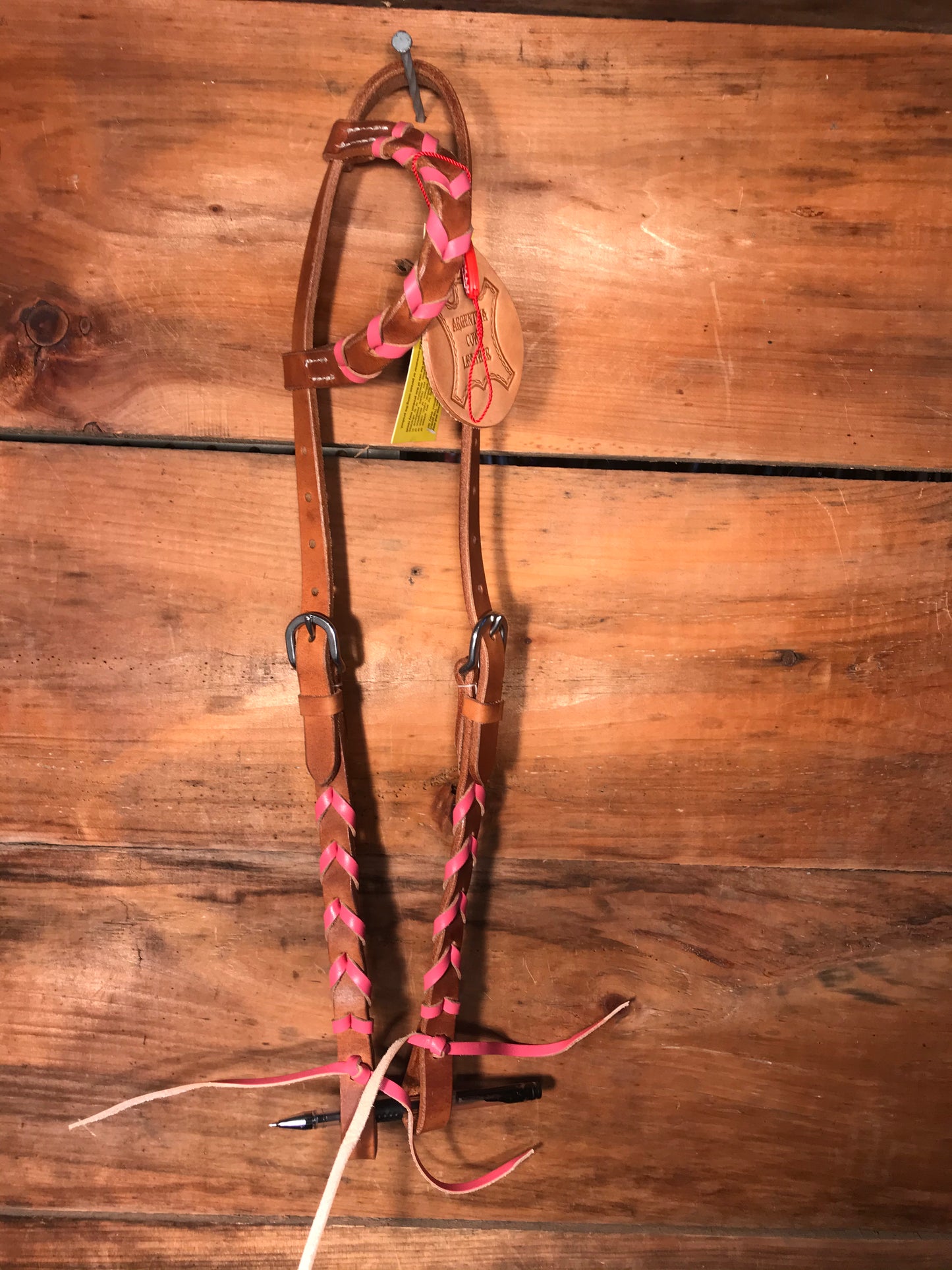 Braided leather one ear headstalls