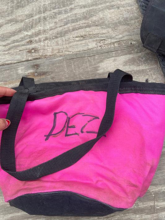 Worn and dirty groom tote