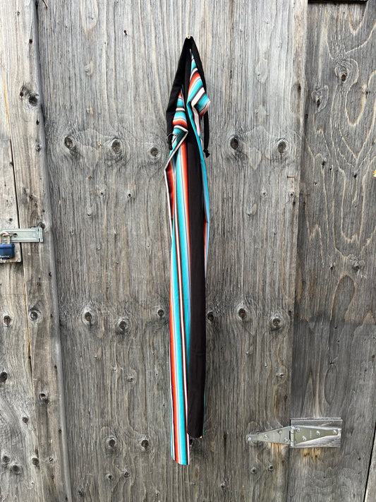 Teal serape braid in tail bags