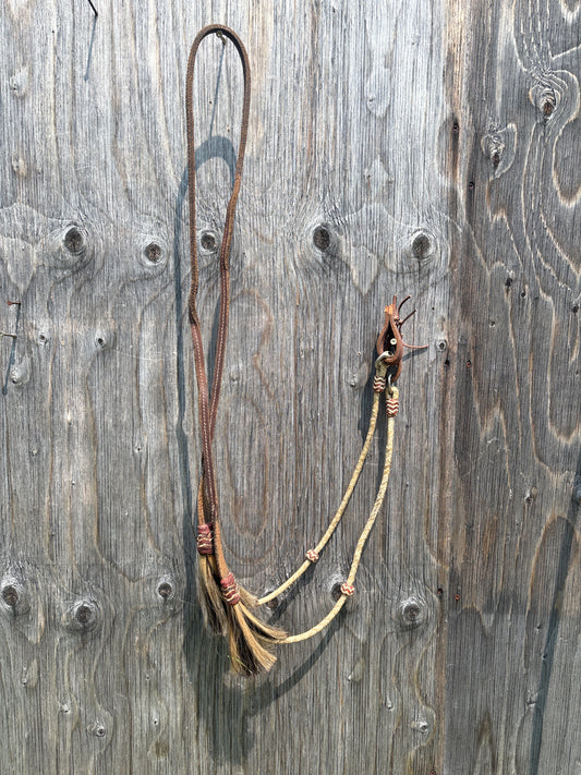 Rawhide and horse hair reins