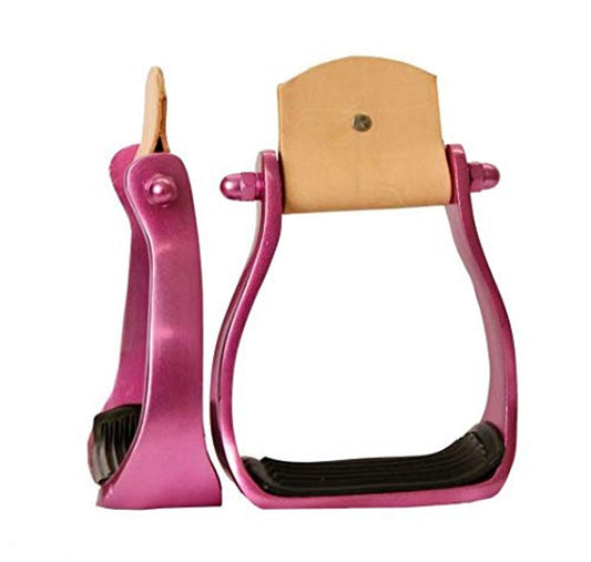 Pink aluminum barrel stirrups