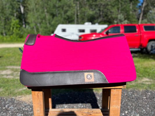 Hot pink wool western saddle pad