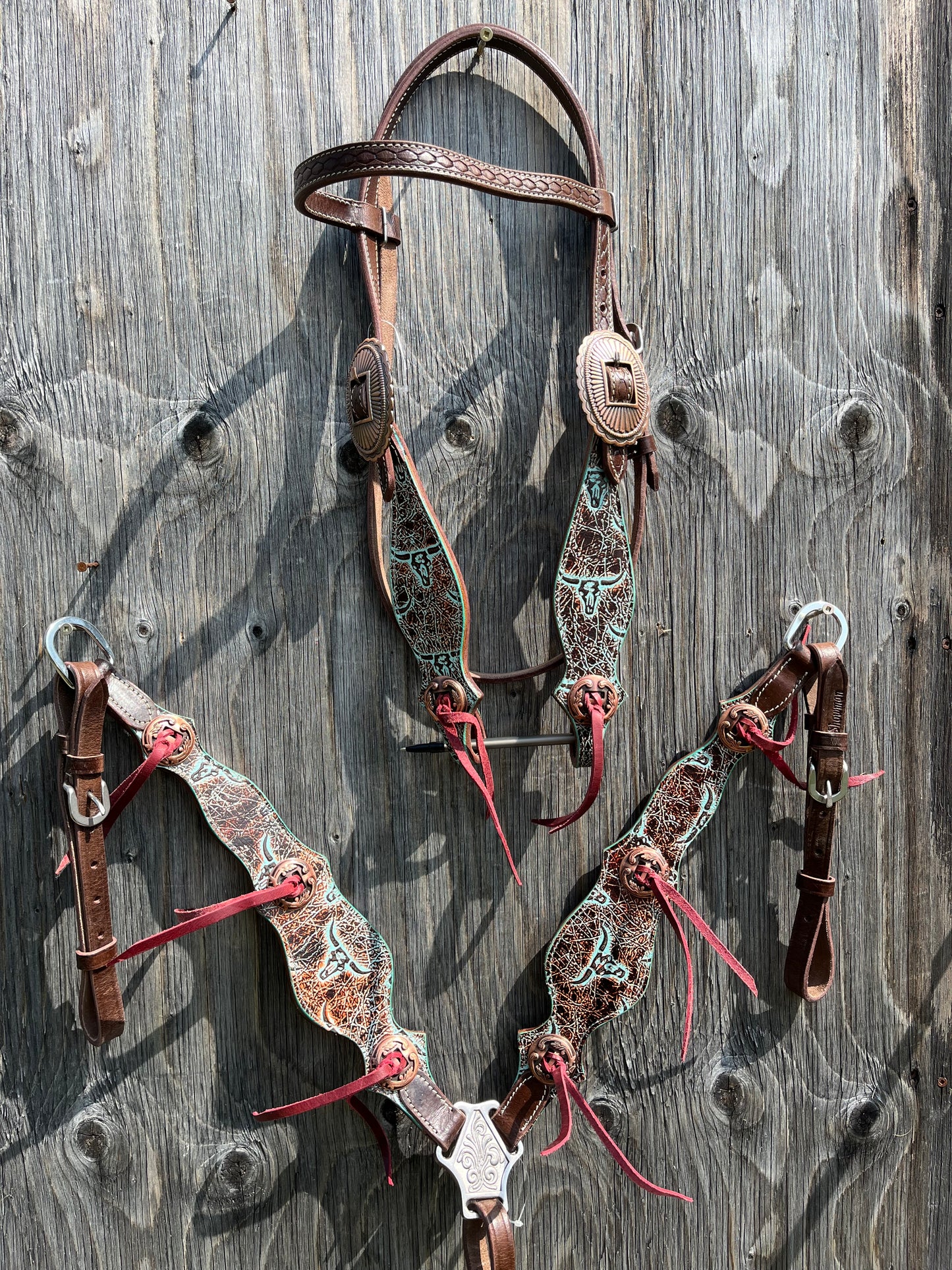 Teal steer tack set