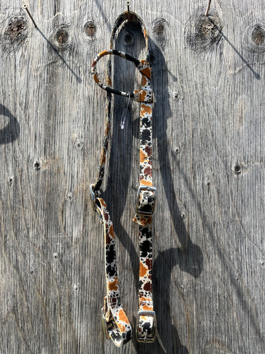 Cowprint nylon one ear quick change