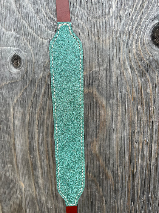 Teal glitter wither strap