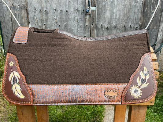 Klassy cowgirl copper orange filigree barrel pad 28x30