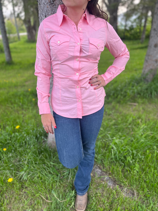 Wrangler light pink long sleeve button up
