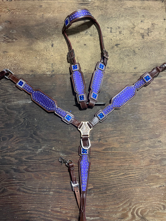 Purple one ear tack set