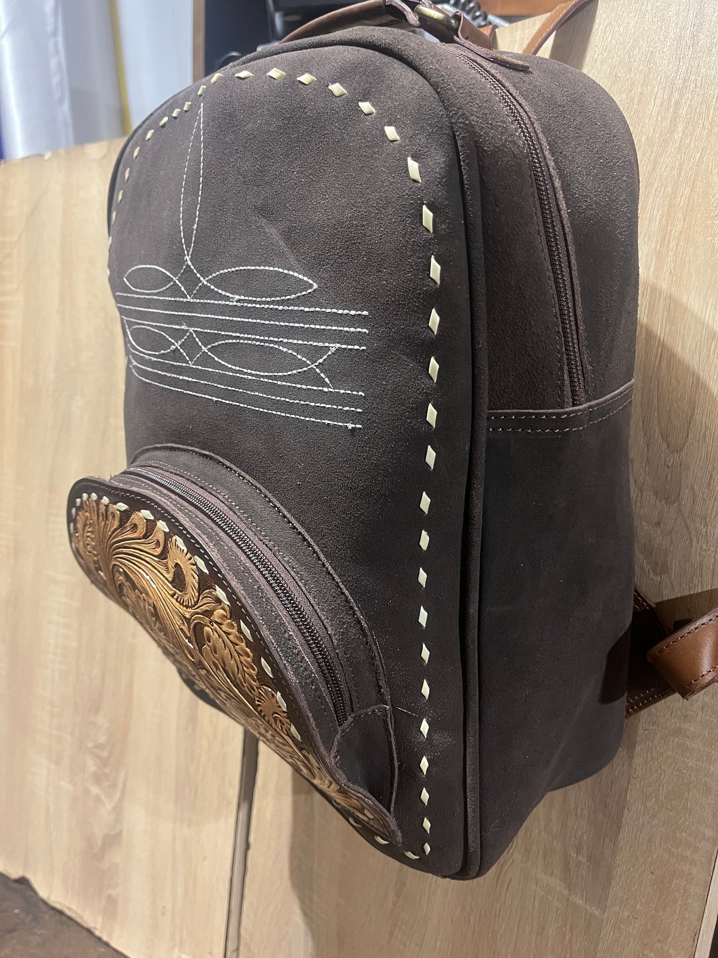 Boot stitch backpack