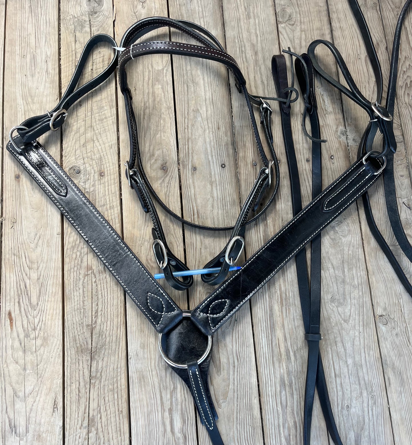Black tack set with reins