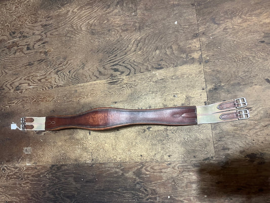 46” leather girth double elastic