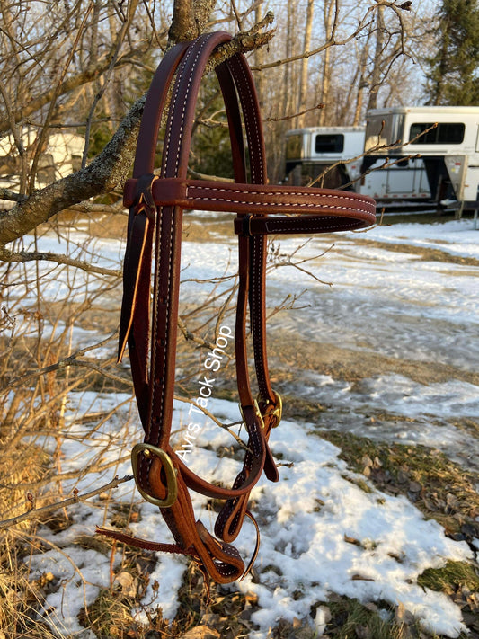 Don Rich browband double buckle stitched headstall