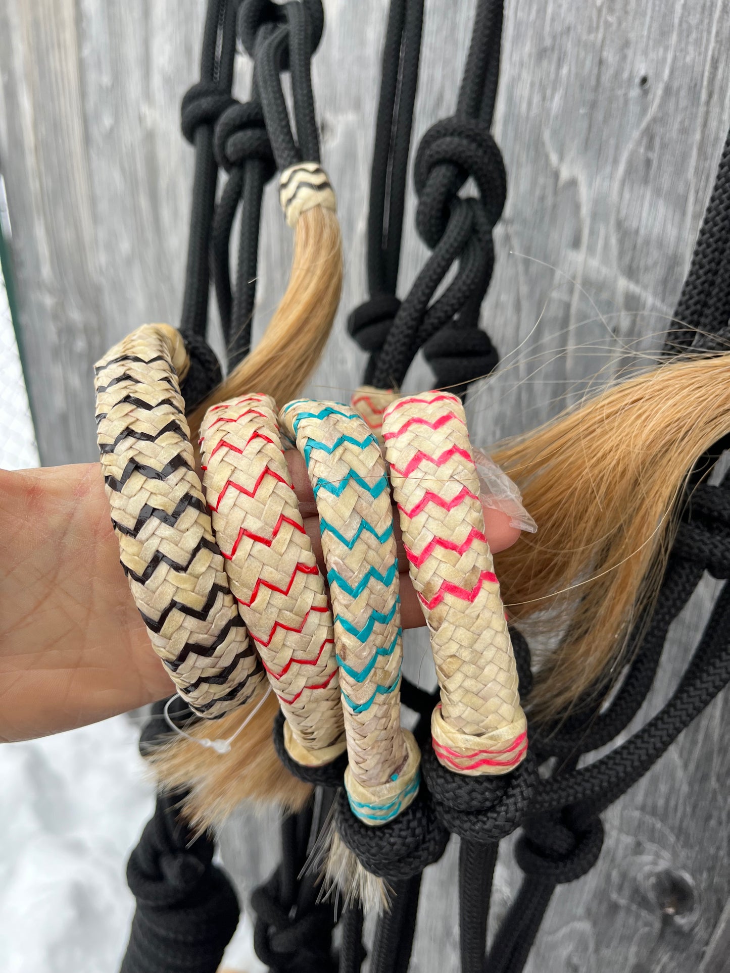 Rawhide nose rope halters with matching lead brand new