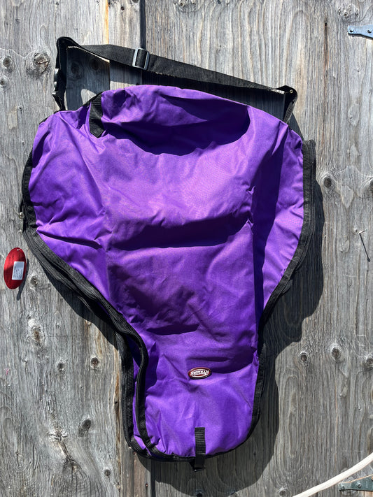 Purple western saddle carry case with strap zip up