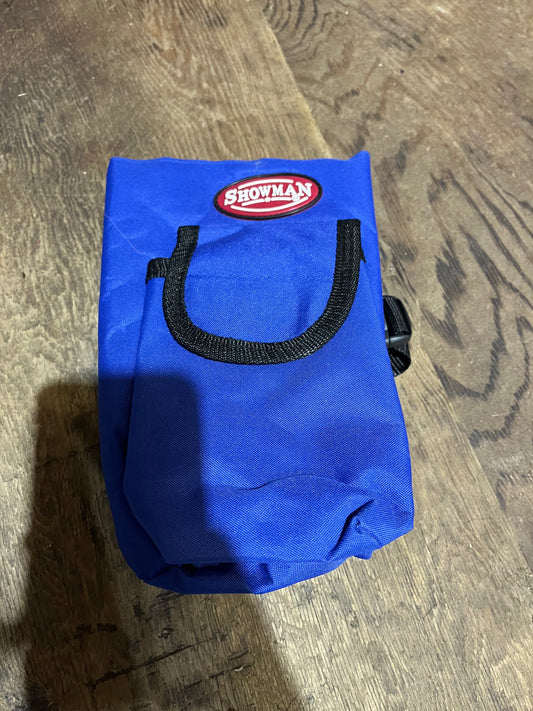 Blue bottle holder for saddle