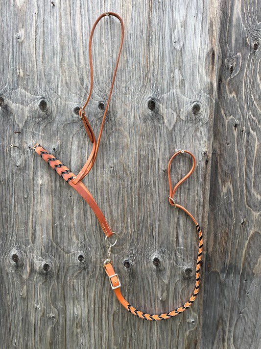 Black laced tie down with strap