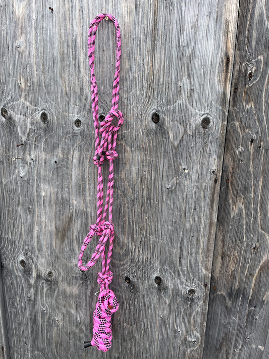 Pink rope halter and lead
