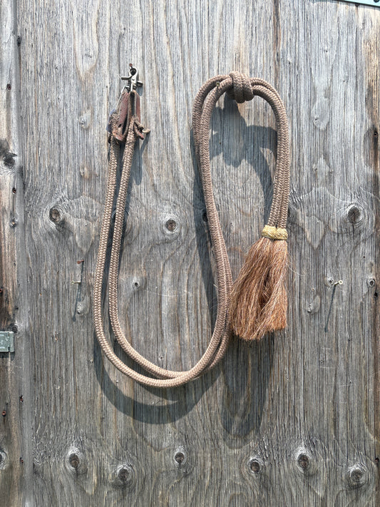 Horse hair reins with snaps will eventually need to replace leather slobber straps